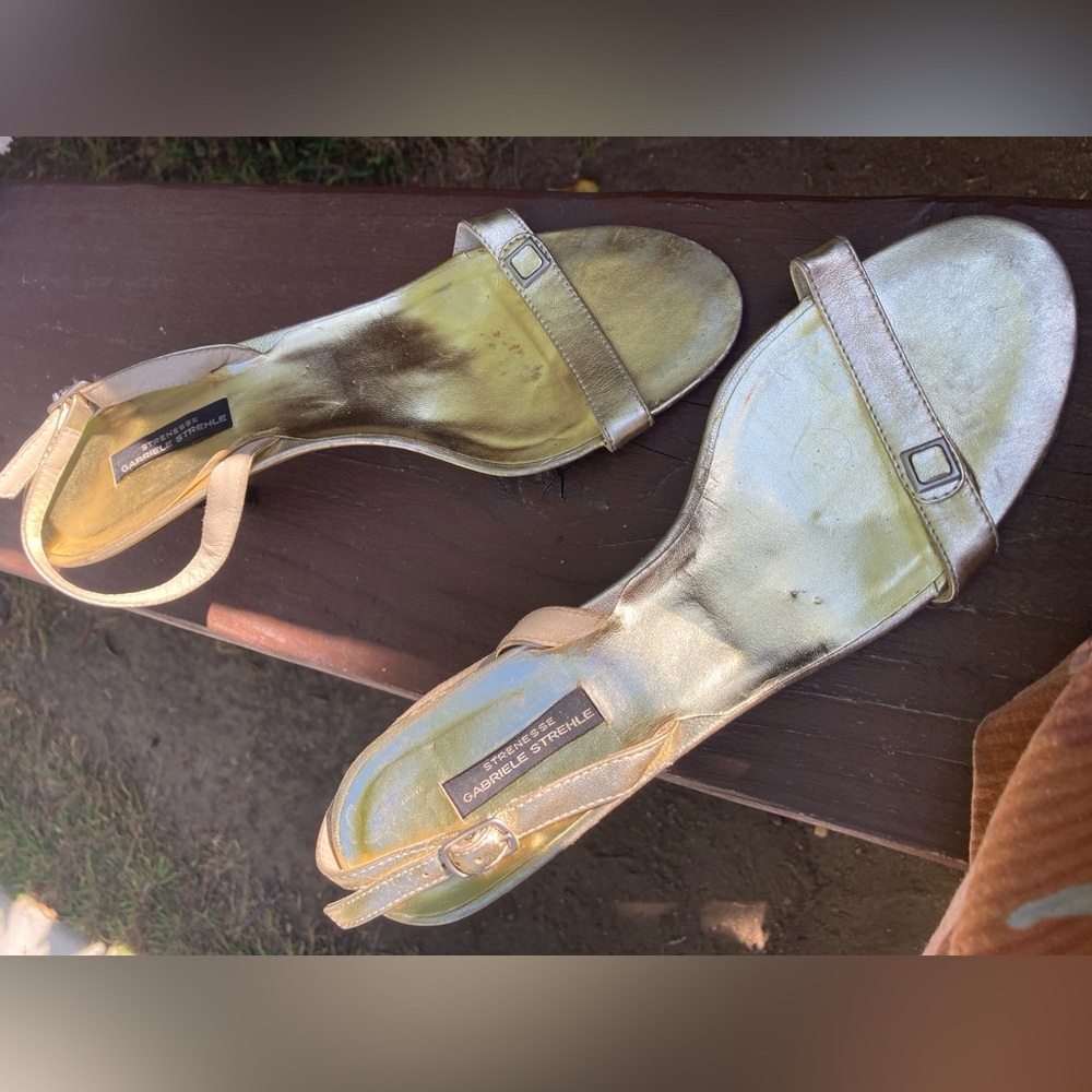 Elegant Gold and Black Heels